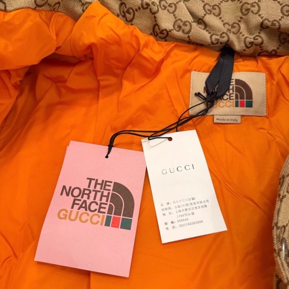 Gucci x The North Face Brown Logo Puffer Jacket - Picture 3 of 4